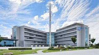Blick auf das Gebäude WDF 21 in Walldorf. Hier ist auch der Vorstand untergebracht, so lange die Zentrale (WDF 01) saniert wird.