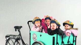 <p>Reinsetzen, anschnallen, losfahren: Lastenräder eignen sich hervorragend zum Transport von Kleinkindern.</p>