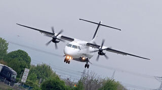 Der erste Flug der neuen Regionalfluglinie Mannheim City Air am Karfreitag nach Sylt. .