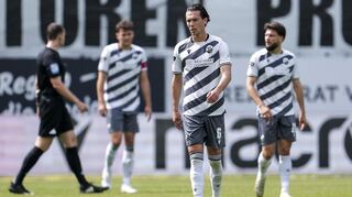 Den Profis des SV Sandhausen droht ein unrühmlicher Rekord. Holen Jeremias Lorch (v.M.), Marco Schikora (r.) und Jakob Lewald (l.) auch in Aue keinen Punkt, ist es die längste Niederlagenserie in der Drittliga-Historie.