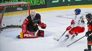 In der Vorbereitung hütete Maximilian Franzreb noch das deutsche Tor, die WM verpasste der neue Goalie der Adler Mannheim aber.