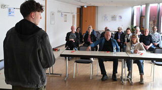 Vorsitzender Alexander Fritz begrüßte die Besucher beim Filmabend des DGB.