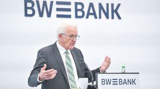 Stargast Winfried Kretschmann bei der ZEW-Vortragsreihe „Wirtschaftspolitik aus erster Hand“.