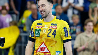 Patrick Groetzki beim Spiel in der Handball Bundesliga, Rhein Neckar Loewen - TBV Lemgo Lippe.
