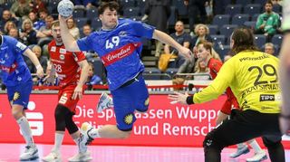 Top-Talent im Anflug: Aron Seesing, hier in der Partie gegen Hamm-Westfalen, legte beim HBC eine rasante Entwicklung hin.