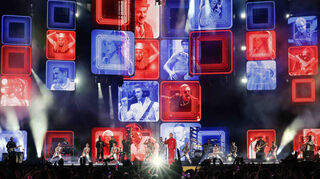 Blick auf die Bühne: Robbie Williams in Frankfurt.