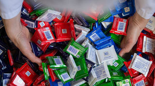 Mini-Schokoladentafeln von Ritter Sport.