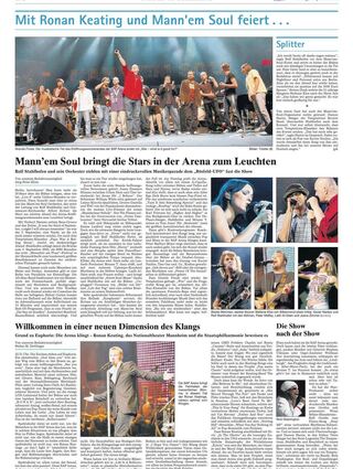 Die Berichte im "Mannheimer Morgen" zum Eröffnungswochenende der SAP Arena am 2. und 3. September 2005.