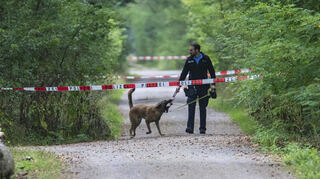 Mit Spürhunden war die Polizei nach dem Bluttat vom 16. September 2024 im Lampertheimer Wald unterwegs, um Hinweise zu finden.