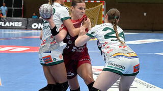 Neuzugang Mareike Thomaier (hier im Spiel gegen Göppingen) hat sich bei den Flames als die erhoffte Verstärkung erwiesen.