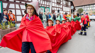 Die Löschdrachen der Feuerwehr präsentierten sich im Kerwezug als – Drachen.