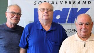 Franz Blank (links), Vorsitzender des VdK-Kreisverbands Bergstraße, war Redner beim Informationsnachmittag. Auf dem Bild außerdem VdK-Vorsitzender Philipp Seeger, Antonio deSalvatore vom VdK-Kreisvorstand und der ehrenamtliche Rentenberater Gerhard Hippler.