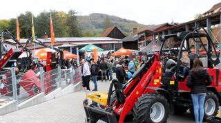 Während die kleinen Besucher auf den Landmaschinen Platz nahmen, waren die Erwachsenen begeistert angesichts des breiten Angebots an Forst- und Gartentechnik.