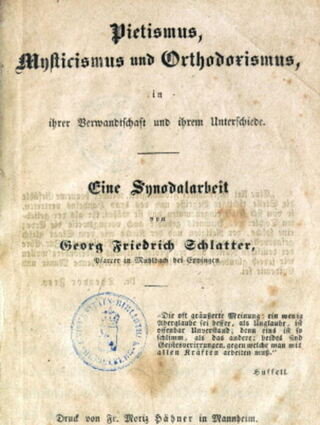 Titelblatt einer Schlatterveröffentlichung.