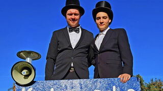 Kerweparrer Robert Knapp (links) und Aaron Schreiber werden nach dem Umzug den Kolmbachern die Leviten lesen.