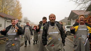 Die Bewohner des Wohnheims „Buchenhof“ liefen beim Kolmbacher Kerweumzug ebenfalls mit.