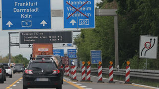 Die Behelfsrampe am Autobahnkreuz Weinheim wird in dieser Woche zurückgebaut (Archivbild).