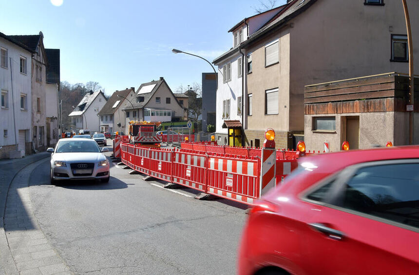 Free passage on the B460 in Heppenheim: But the next construction site is ...