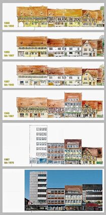 <p>Die Heppenheimer Bachgasse im Laufe der Jahrhunderte.</p>